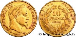 10 francs or Napoléon III, tête laurée 1864 Strasbourg F.507A/8