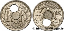 5 centimes Lindauer petit module, trou décentré 1922 Poissy F.122/5 var. SUP55