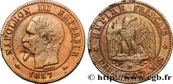 Deux centimes Napoléon III, tête nue, petit D et petit lion 1857 Lyon F.107/48