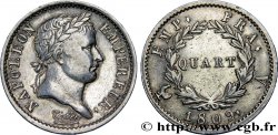 Quart (de franc) Napoléon Ier tête laurée, Empire français 1809 Paris F.162/1 TTB42