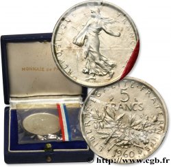 Piéfort argent de 5 francs Semeuse, argent 1960 Paris F.340/4P SPL