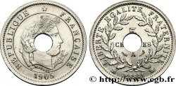 Essai de 5 centimes Merley type I en nickel, perforé 1905 Paris GEM.12 6 SUP62