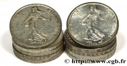 Lot de 10 pièces de 5 francs Semeuse, argent n.d. Paris F.340/-