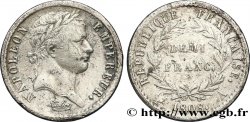 Demi-franc Napoléon Ier tête laurée, République française 1808 Paris F.177/2