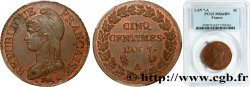 Cinq centimes Dupré, grand module 1799 Paris F.115/44 SPL64 PCGS