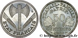50 centimes Francisque, lourde, frappe courante, premiers exemplaires avec les Croix 1942 Paris F.195/2 FDC67