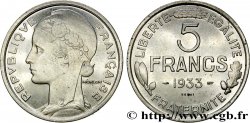 Concours de 5 francs, essai de Morlon en nickel 1933 Paris GEM.138 1 SUP60