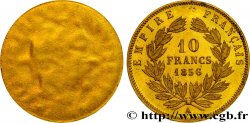 Essai Uniface de 10 francs or Napoléon III, tête nue, en Bronze doré 1856 Paris VG.3465  SPL63