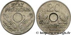 Épreuve en Bronze-Nickel de 20 centimes, non perforée 1941  GEM.52 3 SUP