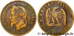 Deux centimes Napoléon III, tête laurée 1862 Strasbourg F.108A/6