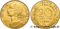 20 centimes Marianne, coin choqué 1985 Pessac F.156/25