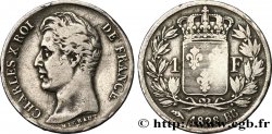 1 franc Charles X, matrice du revers à quatre feuilles 1828 Strasbourg F.207A/5