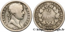 2 francs Napoléon Ier tête laurée, République française 1808 Limoges F.254/6 B12