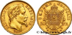 20 francs or Napoléon III, tête laurée 1865 Strasbourg F.532/12
