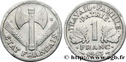 1 franc Francisque, légère, frappe médaille 1943 Paris F.223/3 var.
