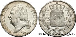 5 francs Louis XVIII, tête nue 1818 Rouen F.309/29