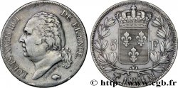 5 francs Louis XVIII, tête nue 1824 Marseille F.309/96