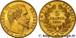 5 francs or Napoléon III, tête nue, petit module, tranche lisse 1854 Paris F.500/1