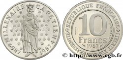 Piéfort argent de 10 francs Millénaire capétien, Belle Épreuve 1987 Pessac F.371/2P