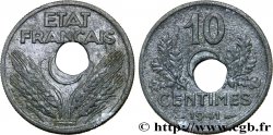 10 centimes État français, grand module, fautée trou décentré de type I 1941 Paris F.141/2