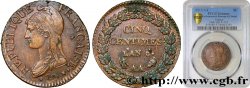 Cinq centimes Dupré, grand module 1797 Metz F.115/12 SUP PCGS