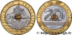 20 francs Mont Saint-Michel, 5 cannelures, \ / ouvert 1992 Pessac F.403/3