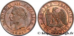 Un centime Napoléon III, tête laurée 1861 Bordeaux F.103/3