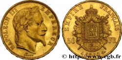 50 francs or Napoléon III, tête laurée 1864 Paris F.548/4 SUP58