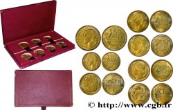 Boîte rouge contenant sept essais : les essais de 50 francs, 20 francs et 10 francs Guiraud + quatre essais du concours de 20 francs 1950 Paris