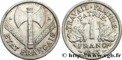 1 franc Francisque, légère 1943 Beaumont-Le-Roger F.223/4