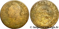 Cinq centimes Dupré, grand module, dorée 1796 Paris F.115/1
