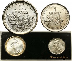 Boîte d essais de 5 francs et de 1 franc Semeuse 1959 Paris F.226/3