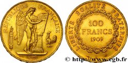100 francs or Génie, tranche inscrite en relief Liberté Égalité Fraternité 1909 Paris F.553/3