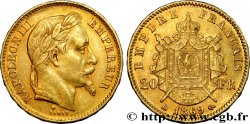 20 francs or Napoléon III, tête laurée, grand BB 1869 Strasbourg F.532/22