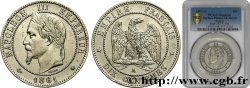 Dix centimes Napoléon III, tête laurée, nickelée 1861 Paris F.134/4 var. XF PCGS