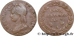 Cinq centimes Dupré, grand module 1799 Paris F.115/51 TTB50
