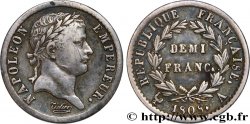 Demi-franc Napoléon Ier tête laurée, République française 1808 Paris F.177/2