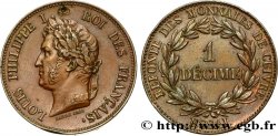 Essai de 1 décime en cuivre, poids lourd 1840 Paris VG.2915 