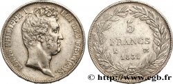 5 francs type Tiolier avec le I, tranche en creux 1831 Bordeaux F.315/20