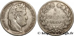 5 francs Ier type Domard, tranche en creux 1831 Strasbourg F.319/1