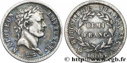 Demi-franc Napoléon Ier tête laurée, République française 1808 Paris F.177/2