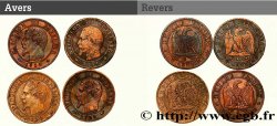 Lot de 4 pièces de Un centime Napoléon III, tête nue n.d. n.l. F.102/11