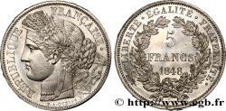 Concours de 5 francs, essai en étain par Oudiné 1848 Paris VG.3089 var. SPL63