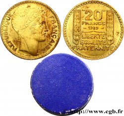 Essai de 20 francs Turin en bronze-aluminium 1929 Paris GEM.199 5