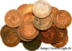 Lot de 20 pièces de Deux centimes Napoléon III, tête nue n.d. s.l. F.107/19 & 22
