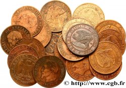 Lot de 20 pièces de Deux centimes Napoléon III, tête nue / tête laurée n.d. s.l. F.107/27-27-22