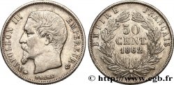 50 centimes Napoléon III, tête nue 1862 Paris F.187/16