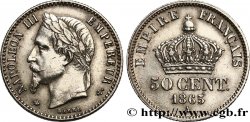 50 centimes Napoléon III, tête laurée 1865 Paris F.188/6