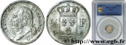 1/4 franc Louis XVIII, fautée coin tournés 1821 Paris F.163/20