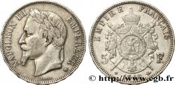 5 francs Napoléon III, tête laurée 1868 Strasbourg F.331/13